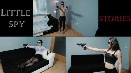 Little spy stories - This is 15 min. long gun fun video.

You can see 8 different spy stories in 3 outfits.

elements: speaking in English, trying fighting back in hopeless situations, never give up, even deadly wounded spy girl keep shooting,  overconfident spy girls, shooting, silencer shooting, sniper shooting, chest shots, belly shots, back shots, digital blood only, emotional reaction and more